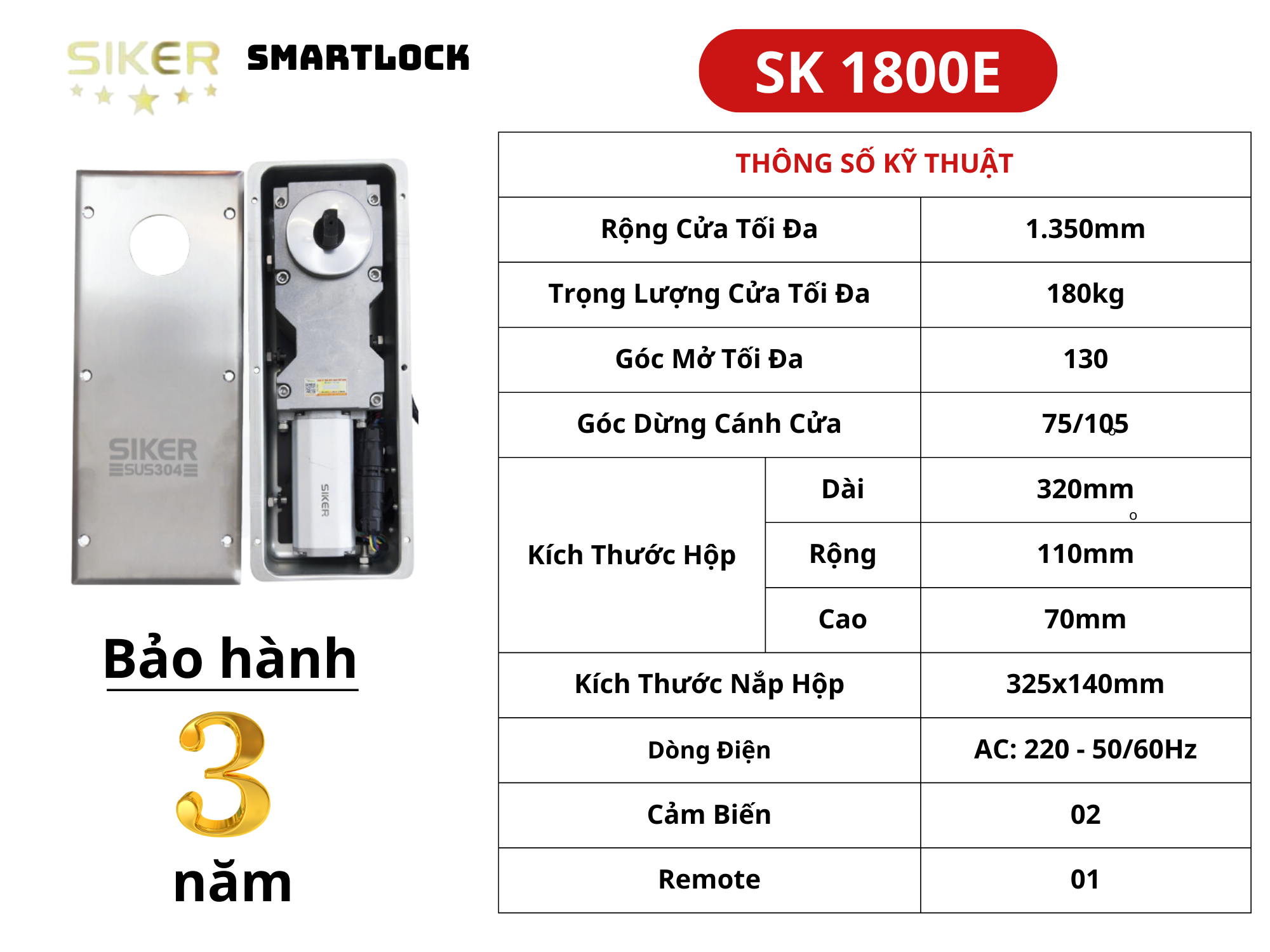 Video bản lề sàn điện Sk1800E- cảm biến