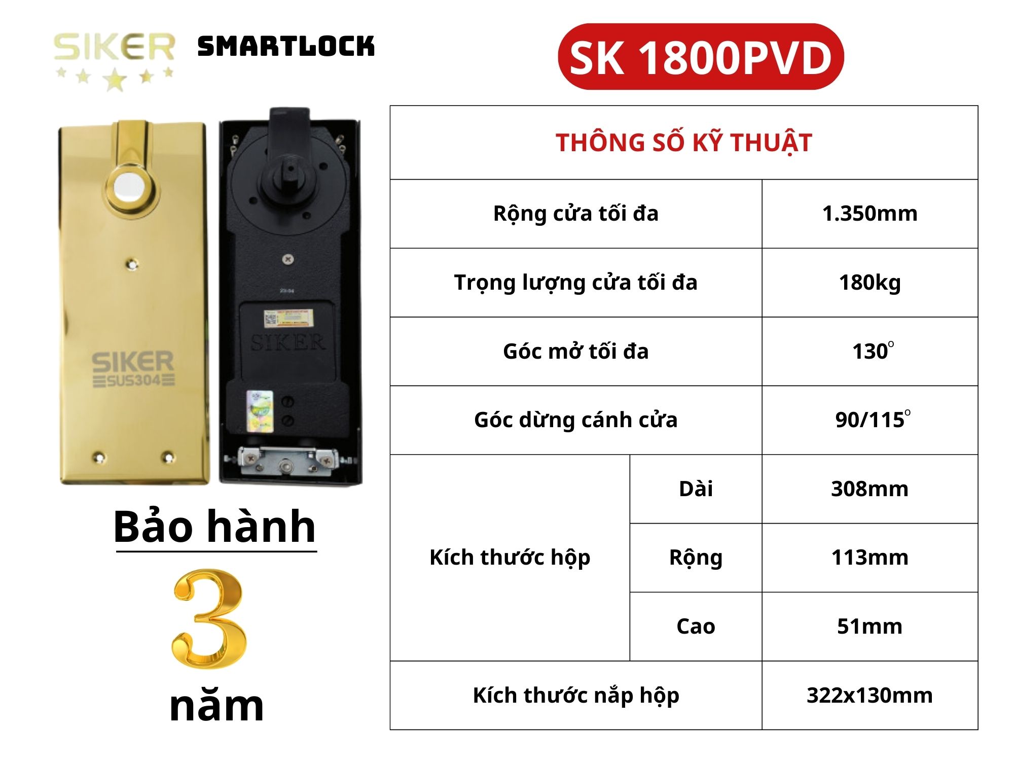 Video bản lề sàn Siker SK1800- tải trọng 180kg