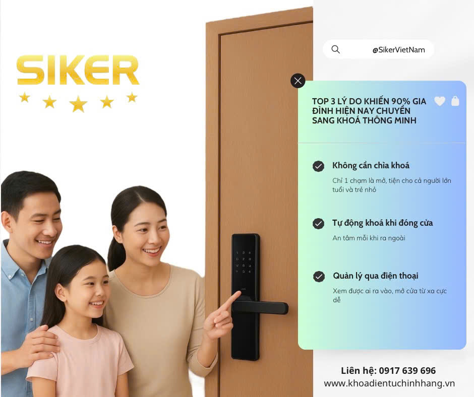 3 LÝ DO KHIẾN 90% GIA ĐÌNH HIỆN ĐẠI CHUYỂN SANG KHOÁ ĐIỆN TỬ