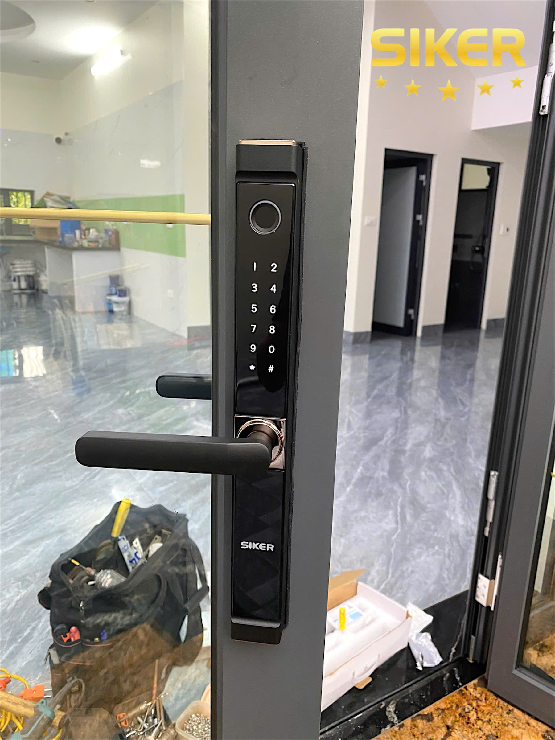 🔐 Siker KTS154 – Khóa Điện Tử Thông Minh Cho Cửa Nhôm Hiện Đại