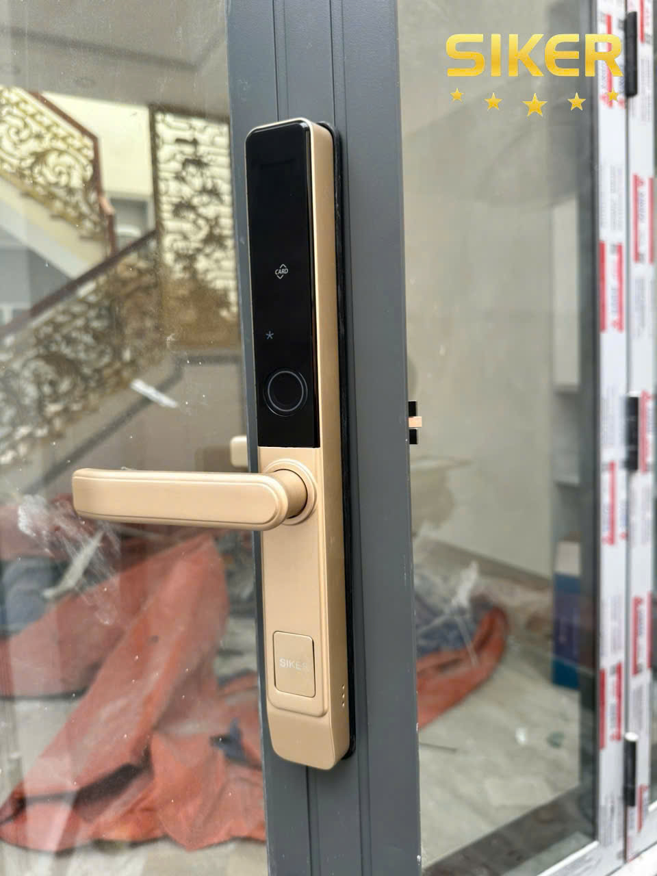 Khoá Thông Minh Siker KTS105 – Khóa vân tay chính hãng cao cấp cho cửa nhôm Xingfa hệ 55, 65