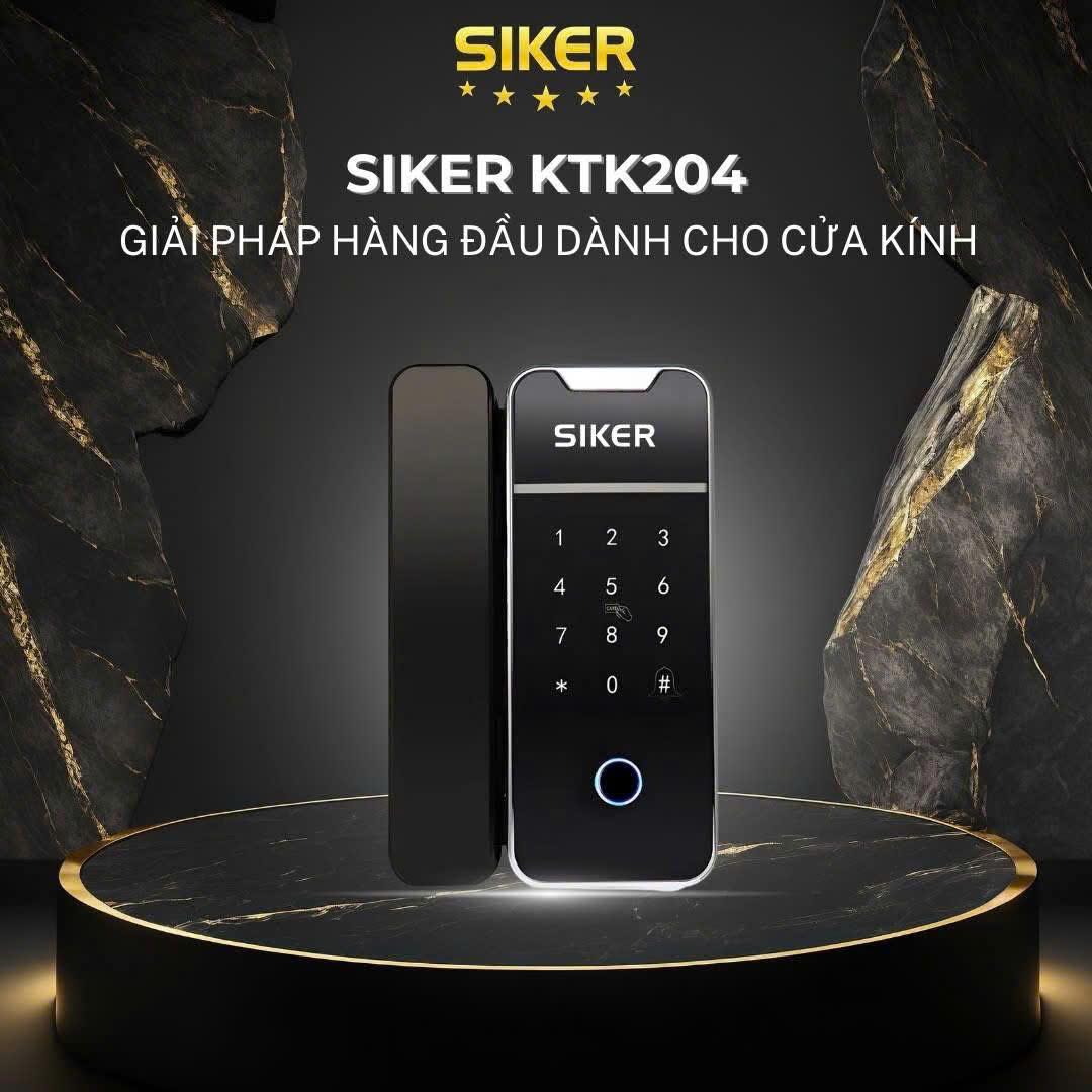 🔐 Khóa Thông Minh Siker KTK204 – Giải Pháp Công Nghệ Cho Cửa Kính Hiện Đại