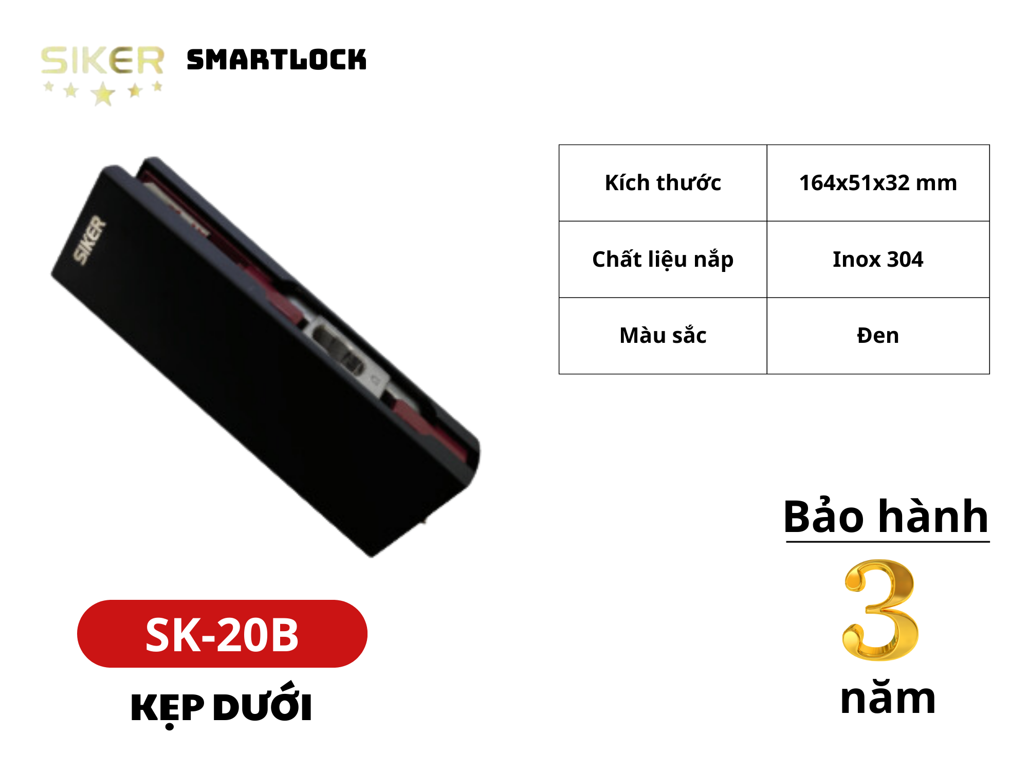 Kẹp ty Siker SK30B (màu đen)